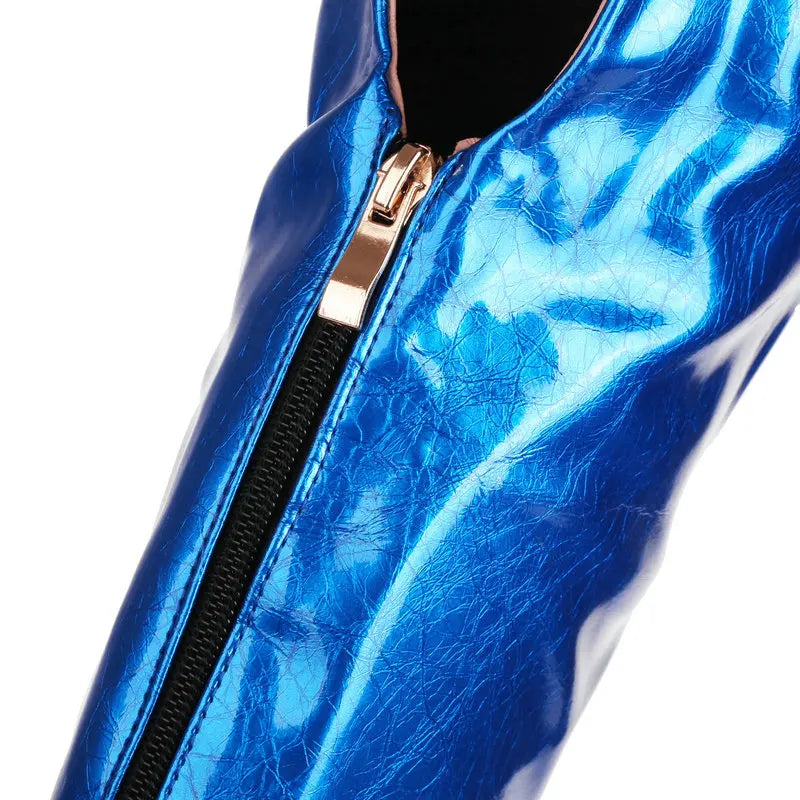 Cuissardes Femme Hautes Au Dessus Du Genou Mollets Larges Dents Tigre Requin