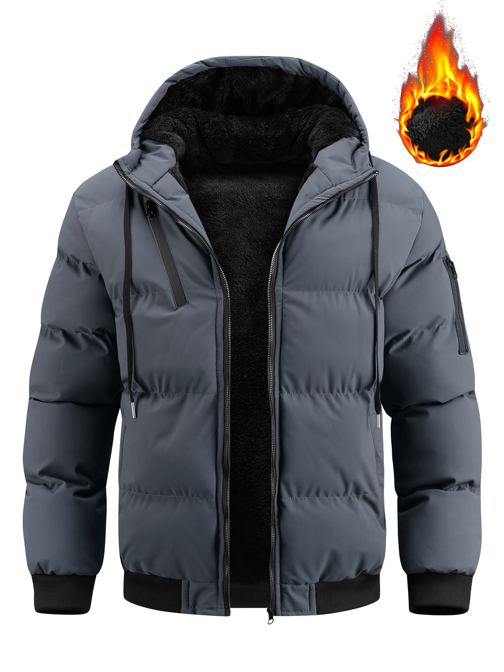 Veste Hiver En Peluche Douce Avec Capuche Et Fermeture Éclair Pour Isolation Thermique Maximale Confortable by LSDLBoutique.ch