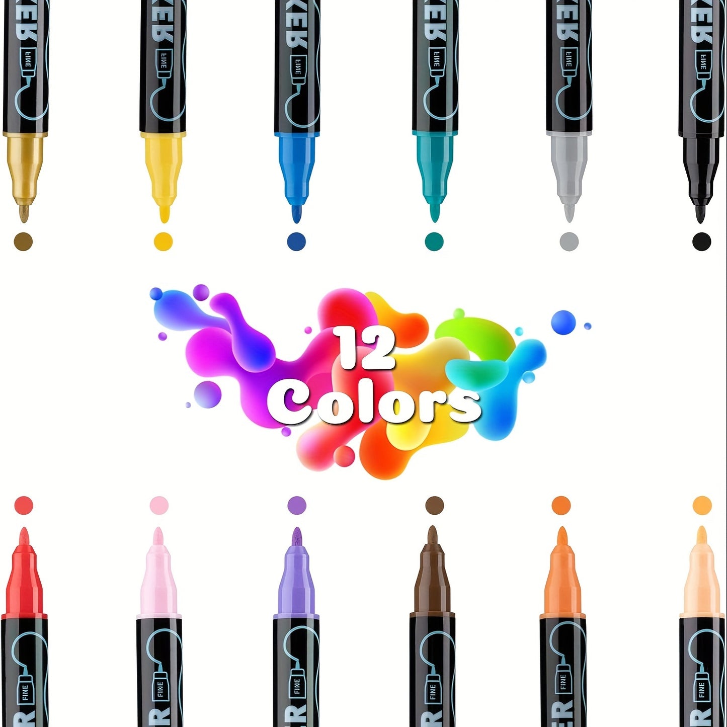 36 Colors Dual Tip Acrylic Pens Markers, Double Tip Premium Acrylic Markers, Acrylic Markers for Wood, Rock Painting, Glass, Canvas, Stone, DIY Crafts Making Art Supplies by LSDLBoutique.ch