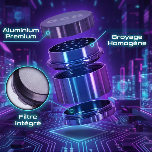 OCB – Grinder aluminium 4 parties – Revolver 50 mm
