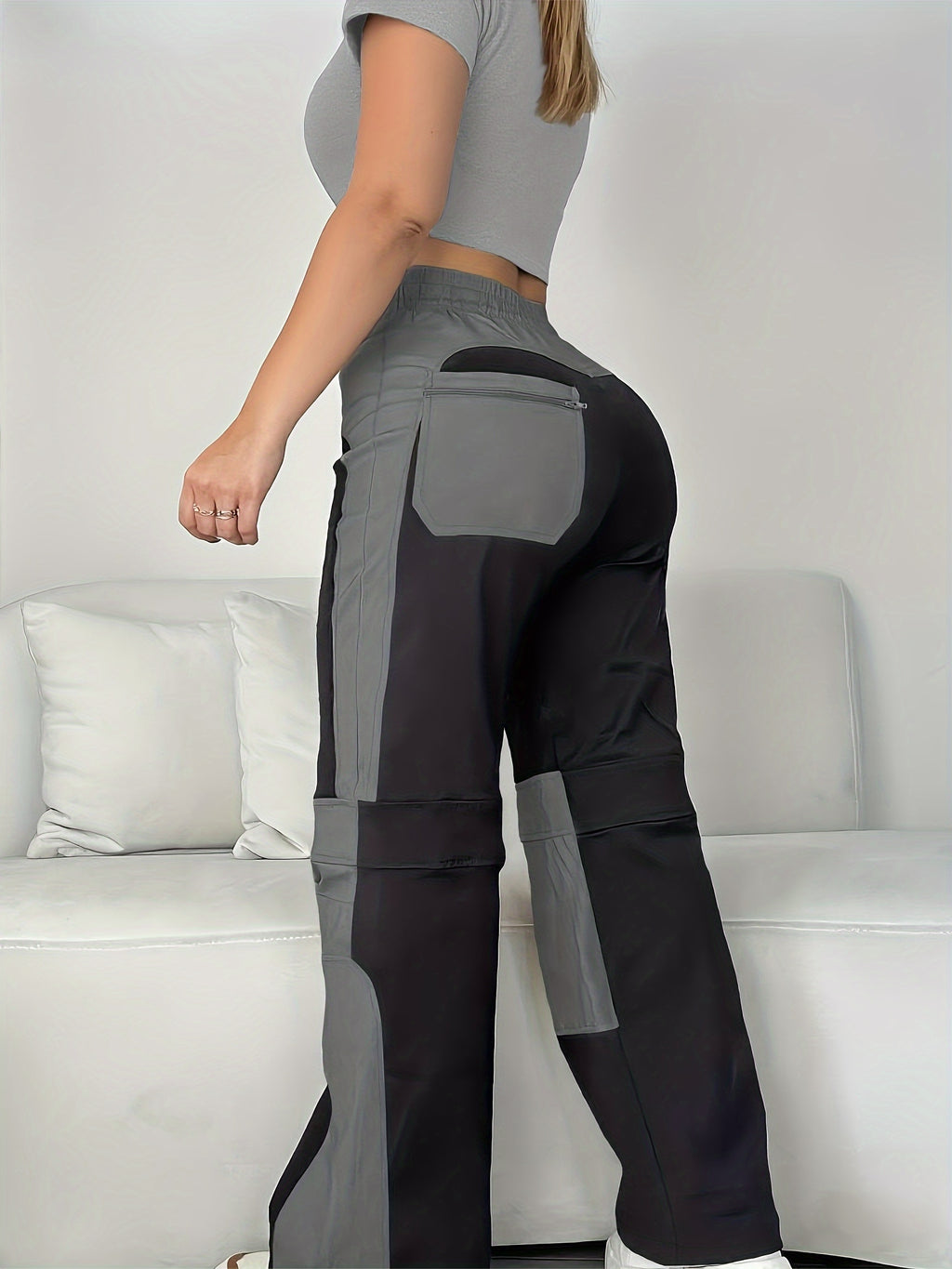 UrbanEase – Pantalon Cargo Femme Vintage à Blocs de Couleur by LSDLBoutique.ch