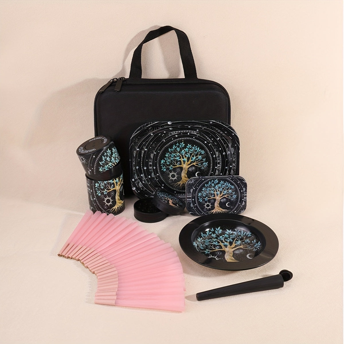 Coffret Fumeur 31pcs : Cones, Grinder, Cendrier, Boîte Métal, Accessoires by LSDLBoutique.ch