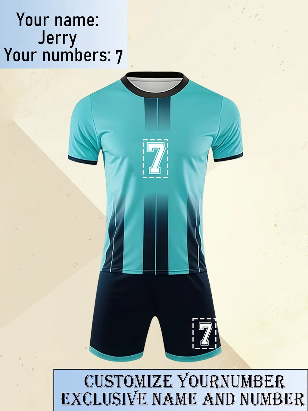 Schnelltrocknendes Fußballtrikot mit Nummern und Namen