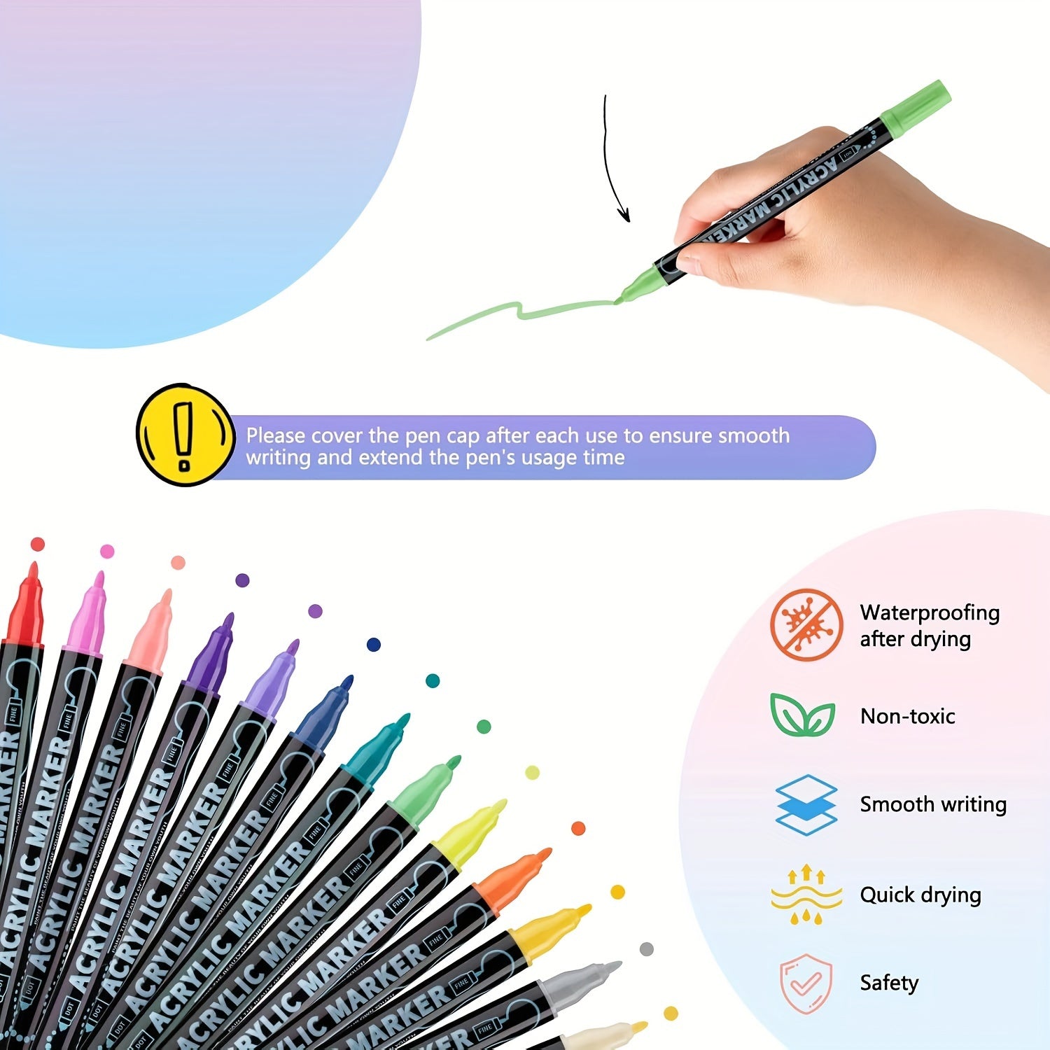 36 Colors Dual Tip Acrylic Pens Markers, Double Tip Premium Acrylic Markers, Acrylic Markers for Wood, Rock Painting, Glass, Canvas, Stone, DIY Crafts Making Art Supplies by LSDLBoutique.ch