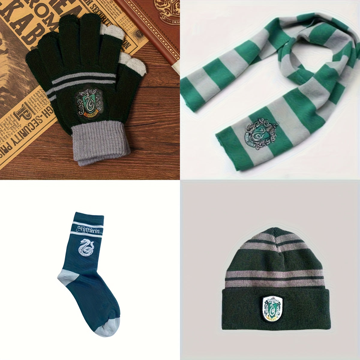 Ensemble Harry Potter 4 Pièces Écharpe Gants Chaussettes Bonnet Officiel Warner Bros Pour Fans by LSDLBoutique.ch
