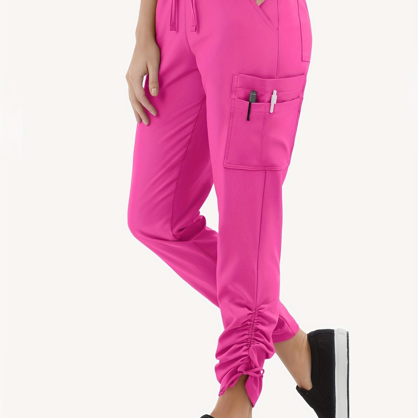 Pantalon de Travail Femme Rose Fuchsia – Taille Élastique et Cordon by LSDLBoutique.ch