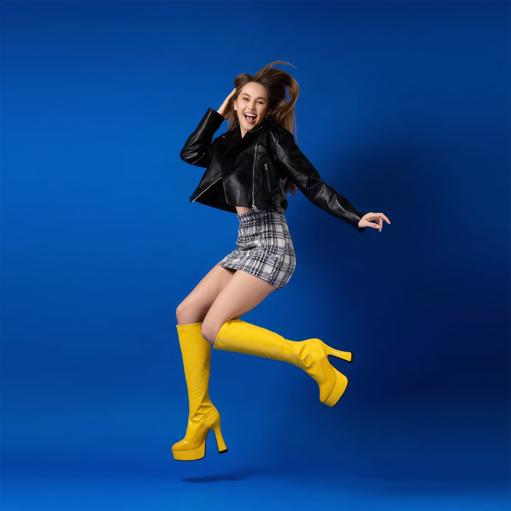 Women's knee-high boots – Chunky heels and platform