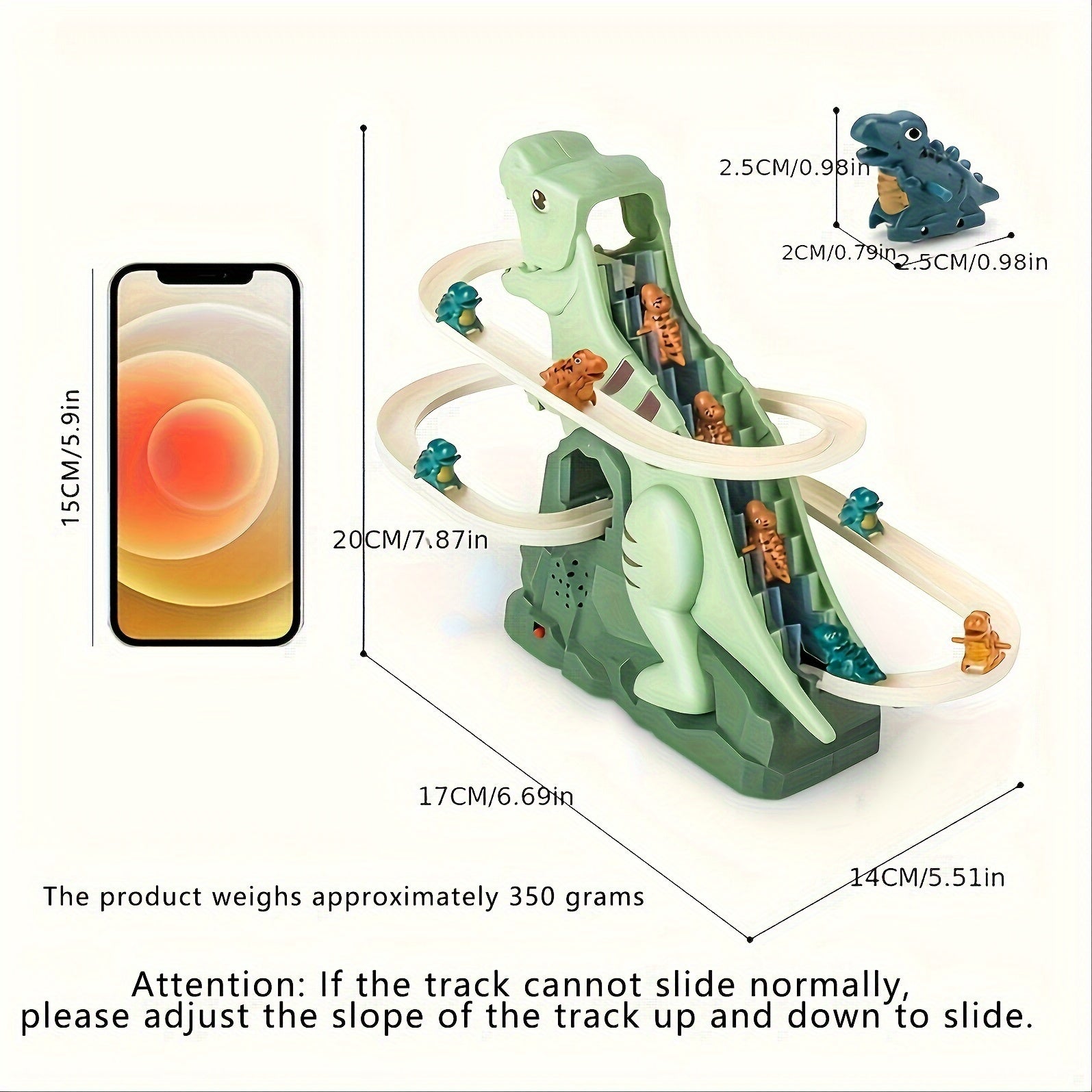 Sidimon Toboggan Dinosaure Avec Trois Voitures Dinosaures Jouet Éducatif En ABS Robuste Pour Enfant by LSDLBoutique.ch