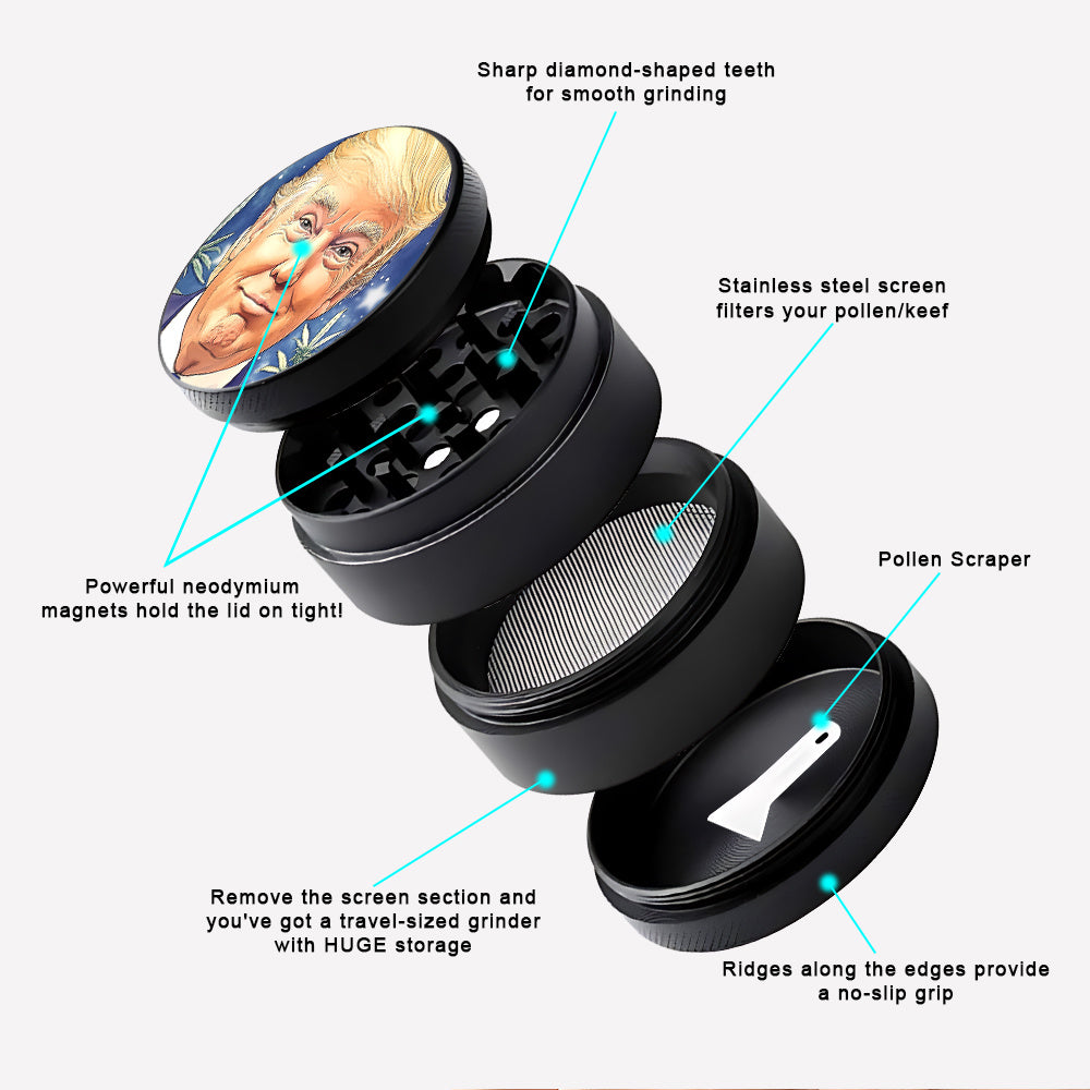 Grinder Zinc 4 Couches 50/63mm Motif Drôle by LSDLBoutique.ch