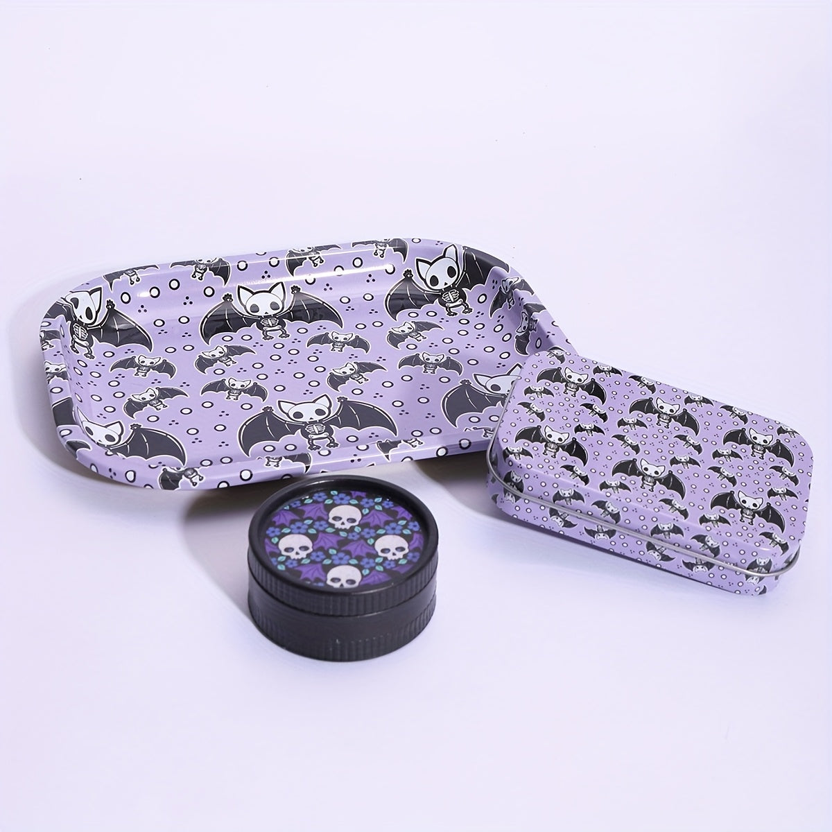 Kit Fumeur 3pcs : Étui Cigarettes, Double Grinder, Plateau Alu by LSDLBoutique.ch