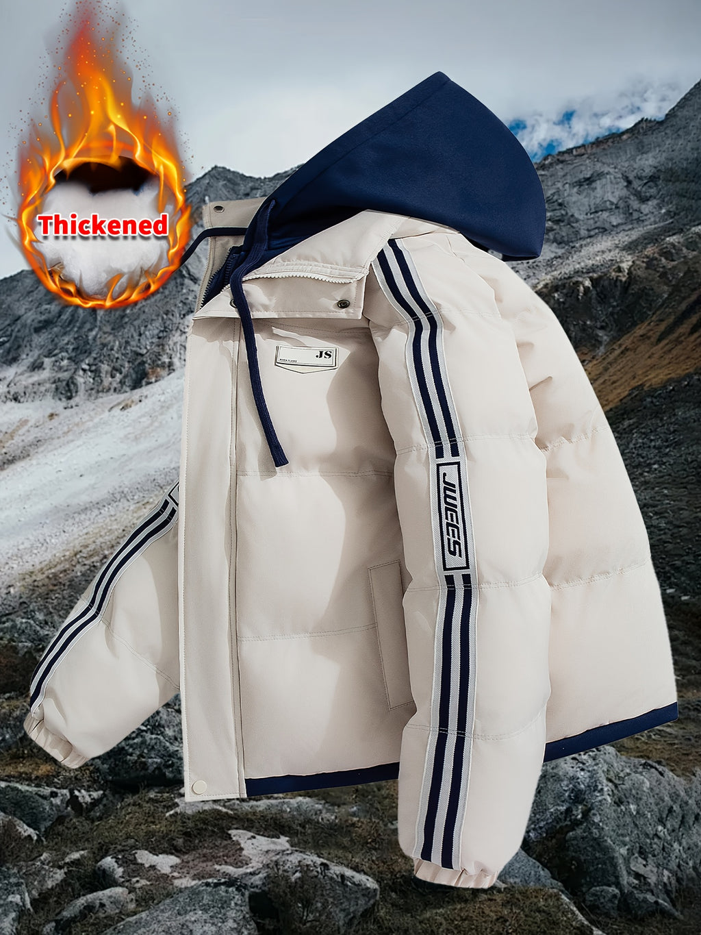 Manteau D’Hiver Capuche Pour Homme Fermeture Éclair Ultra Chaud Et Confortable Polyvalent by LSDLBoutique.ch