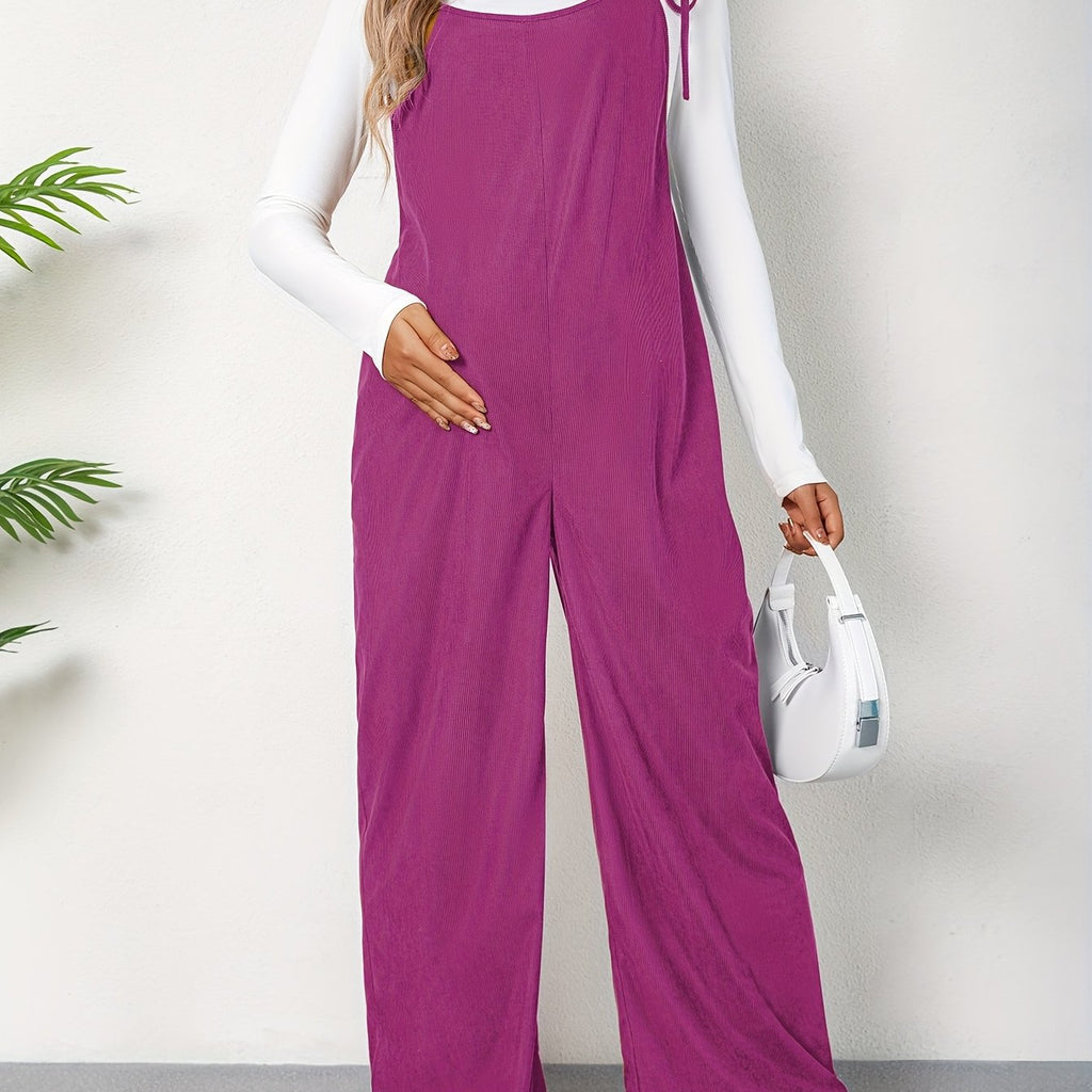 Combinaison Grossesse Femme Taille Haute Avec Bretelles Et Noeud Ample Confort Et Élégance by LSDLBoutique.ch