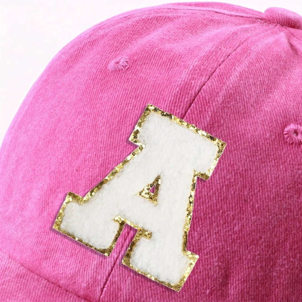 Casquette Vintage Alphabet A Z Rose Dorée Style Y2K Signée LSDLBoutique Pour Chaque Lettre by LSDLBoutique.ch