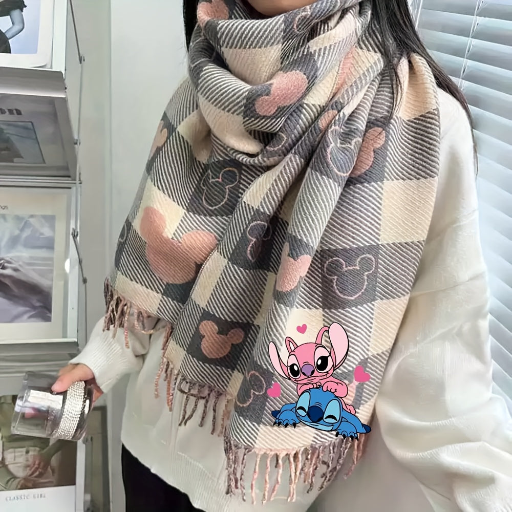 Écharpe Disney Cartoon Minnie Mouse Et Stitch Chaude Rose Vive Pour Hiver Kawaii Style by LSDLBoutique.ch