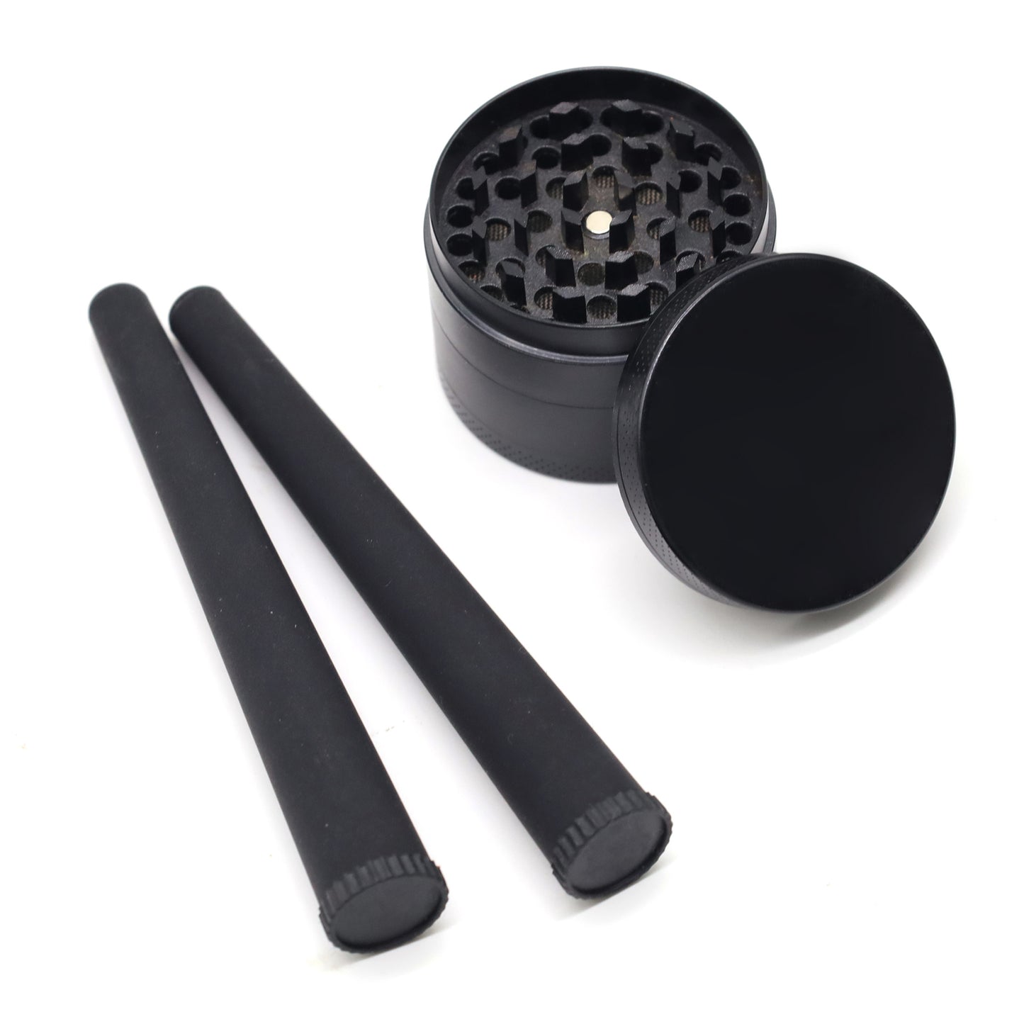 Set Fumeur Noir 7pcs : Grinder 50mm, Plateau, Pipe, Rouleur Cadeau by LSDLBoutique.ch