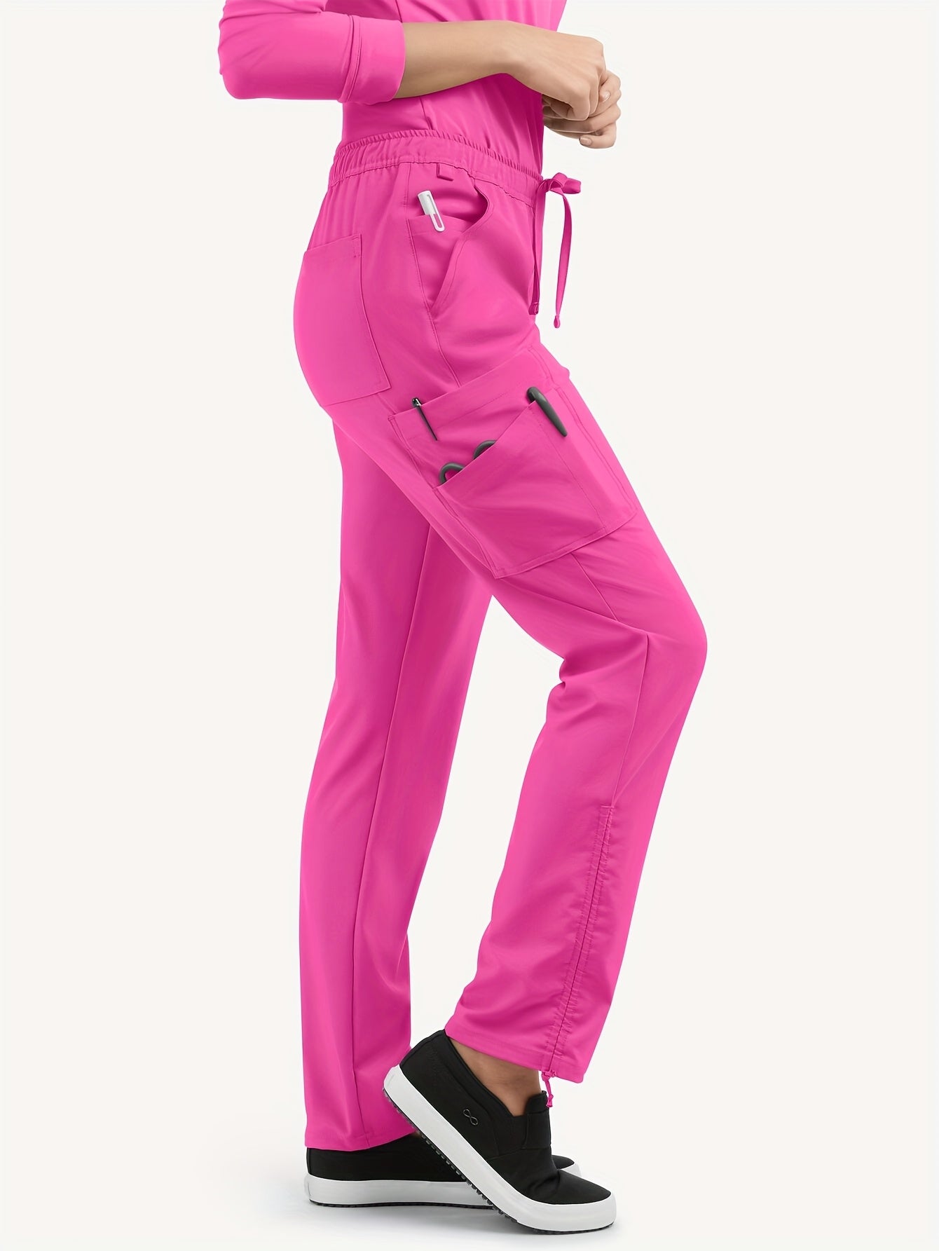 Pantalon de Travail Femme Rose Fuchsia – Taille Élastique et Cordon by LSDLBoutique.ch