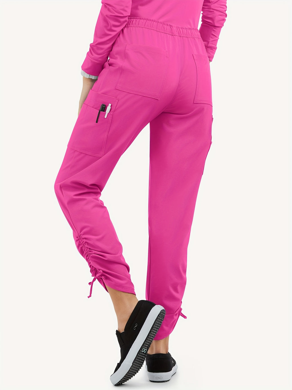 Pantalon de Travail Femme Rose Fuchsia – Taille Élastique et Cordon by LSDLBoutique.ch