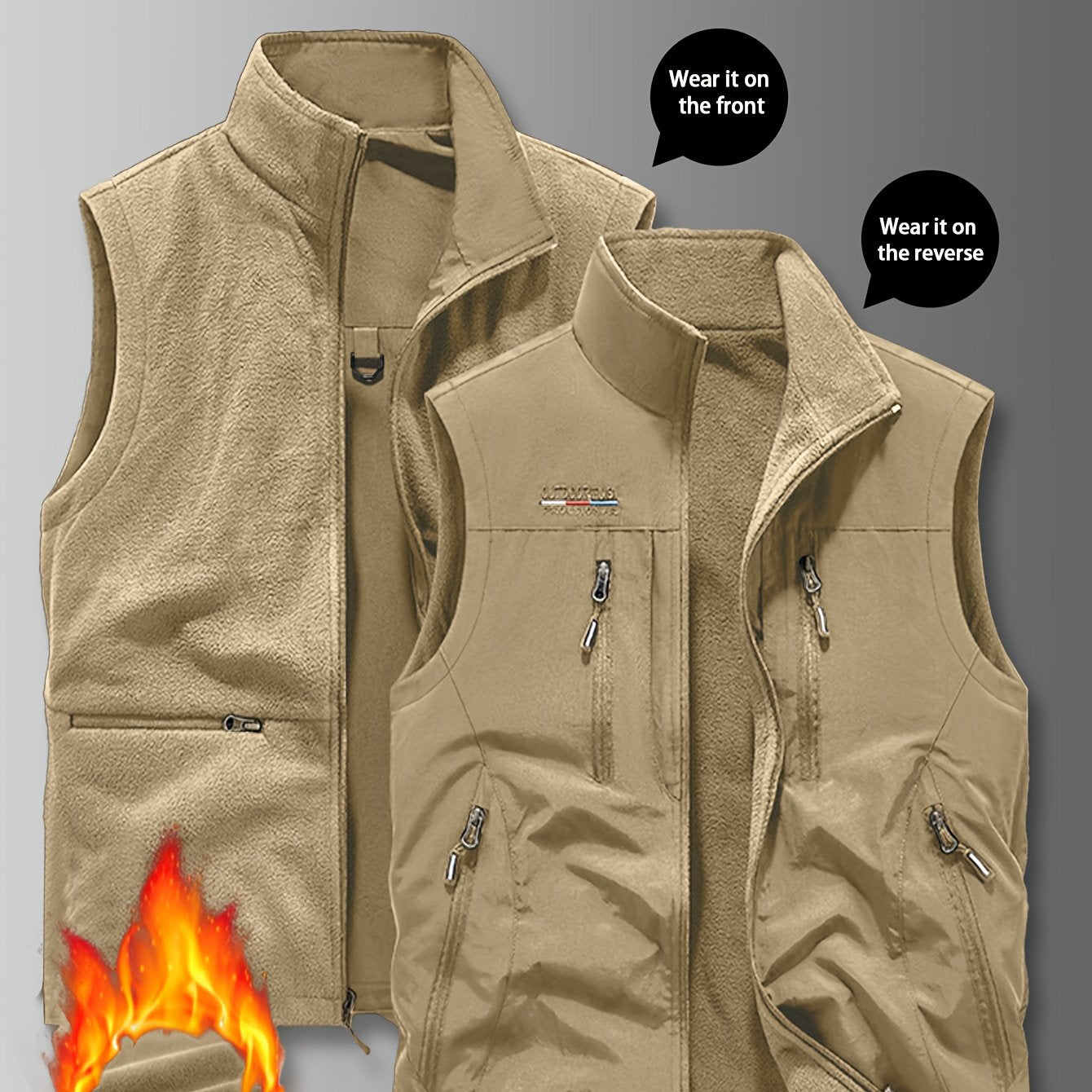 NordTrail – Gilet Réversible Homme Multi-Poches, Coupe Regular by LSDLBoutique.ch