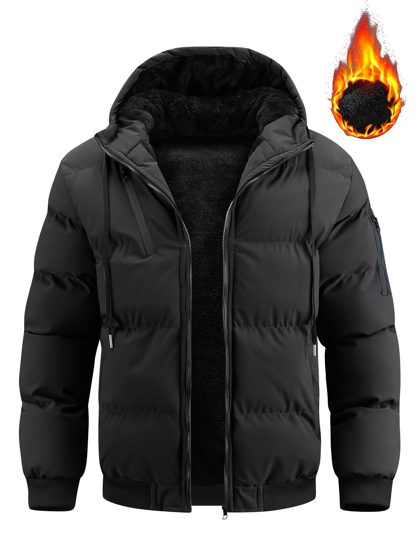 Veste Hiver En Peluche Douce Avec Capuche Et Fermeture Éclair Pour Isolation Thermique Maximale Confortable by LSDLBoutique.ch