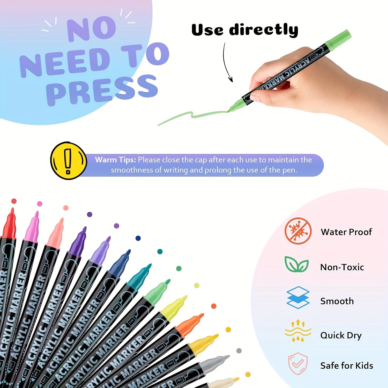 36 Colors Dual Tip Acrylic Pens Markers, Double Tip Premium Acrylic Markers, Acrylic Markers for Wood, Rock Painting, Glass, Canvas, Stone, DIY Crafts Making Art Supplies by LSDLBoutique.ch