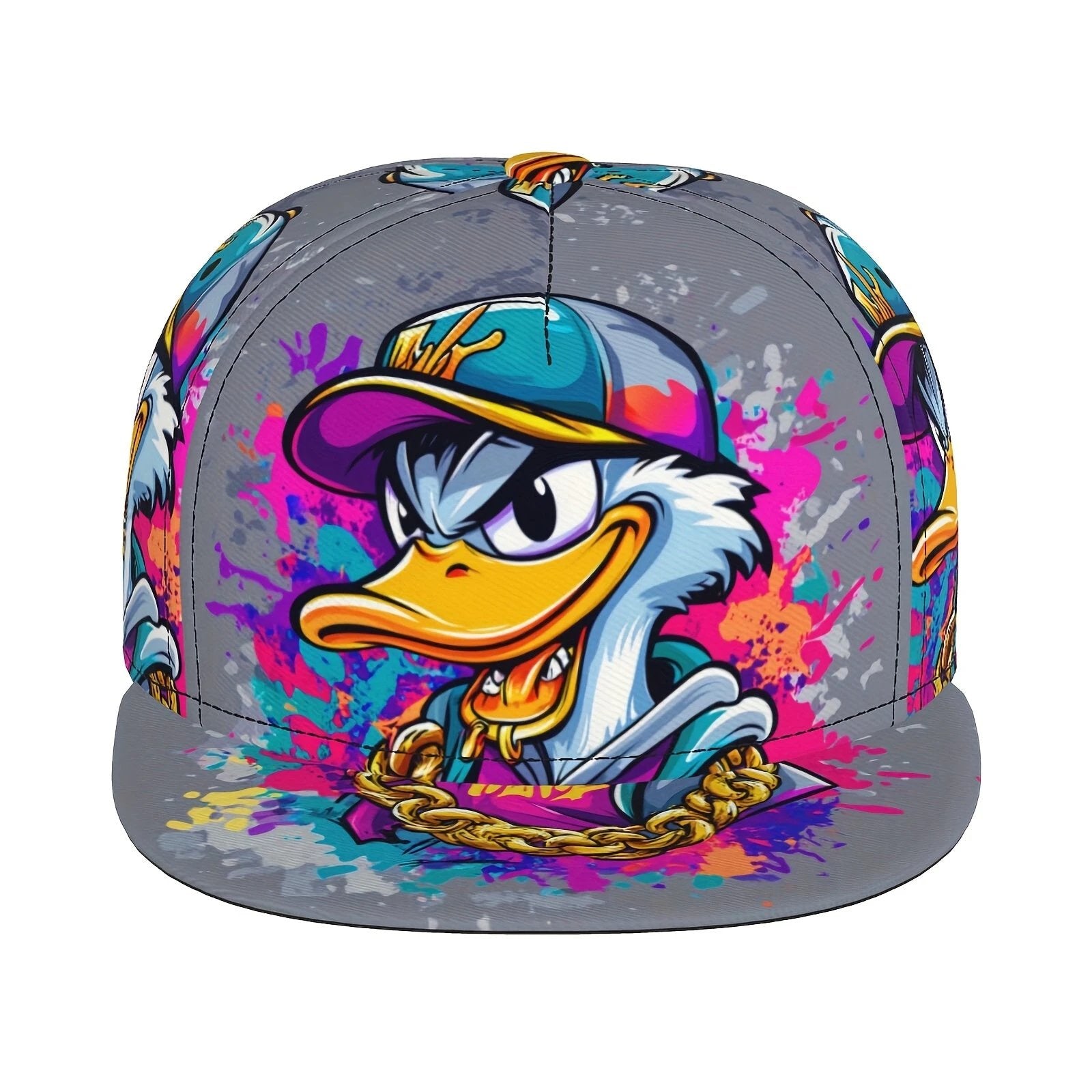 Casquette Snapback Graffiti Cartoon Canard Unisexe Légère Respirante Lavable en Machine by LSDLBoutique.ch