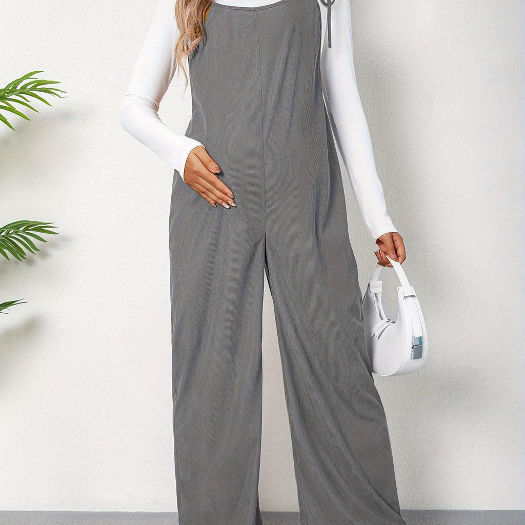 Combinaison Grossesse Femme Taille Haute Avec Bretelles Et Noeud Ample Confort Et Élégance by LSDLBoutique.ch