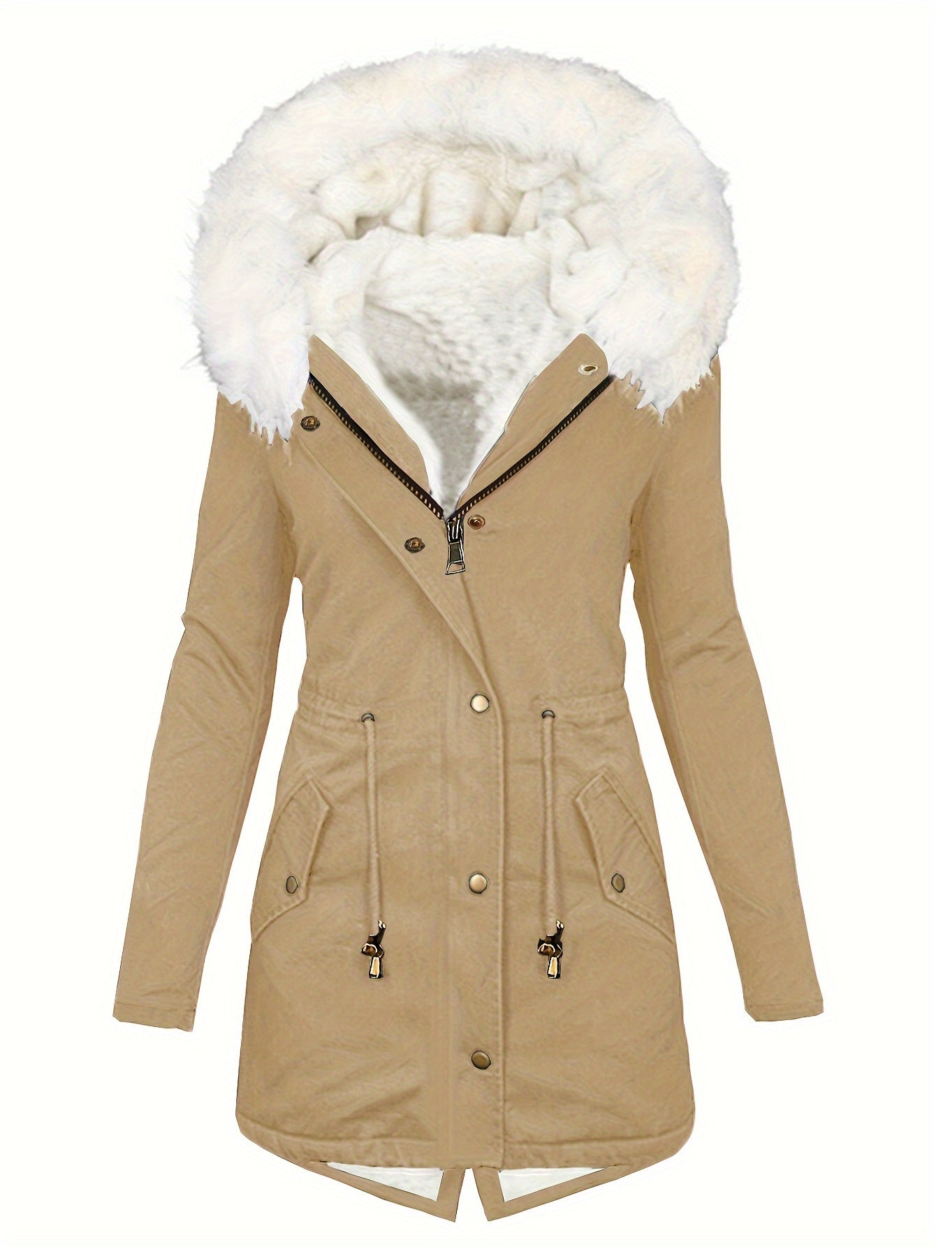 LSDLBoutique Manteau Femme Automne Hiver Casual Uni À Poches Doublure Intégrale Polyester by LSDLBoutique.ch