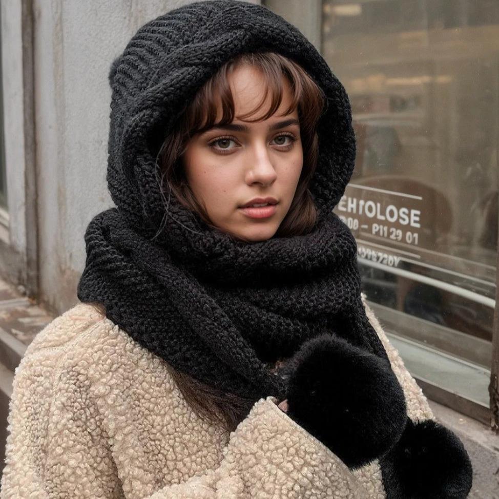 Bonnet d’Hiver Femme – Pompons et Écharpe - LSDLBoutique