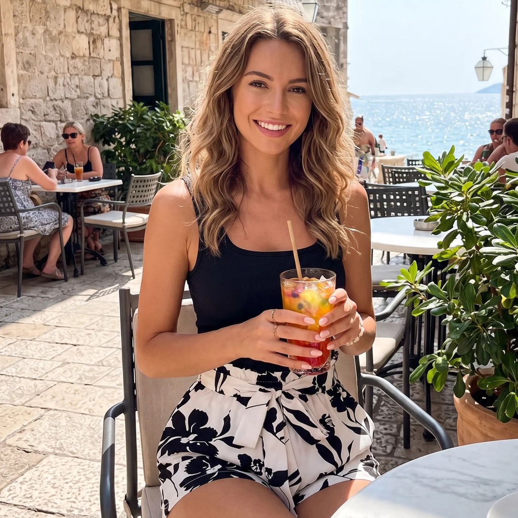 Ensemble deux pièces imprimé – Short et top sans manches