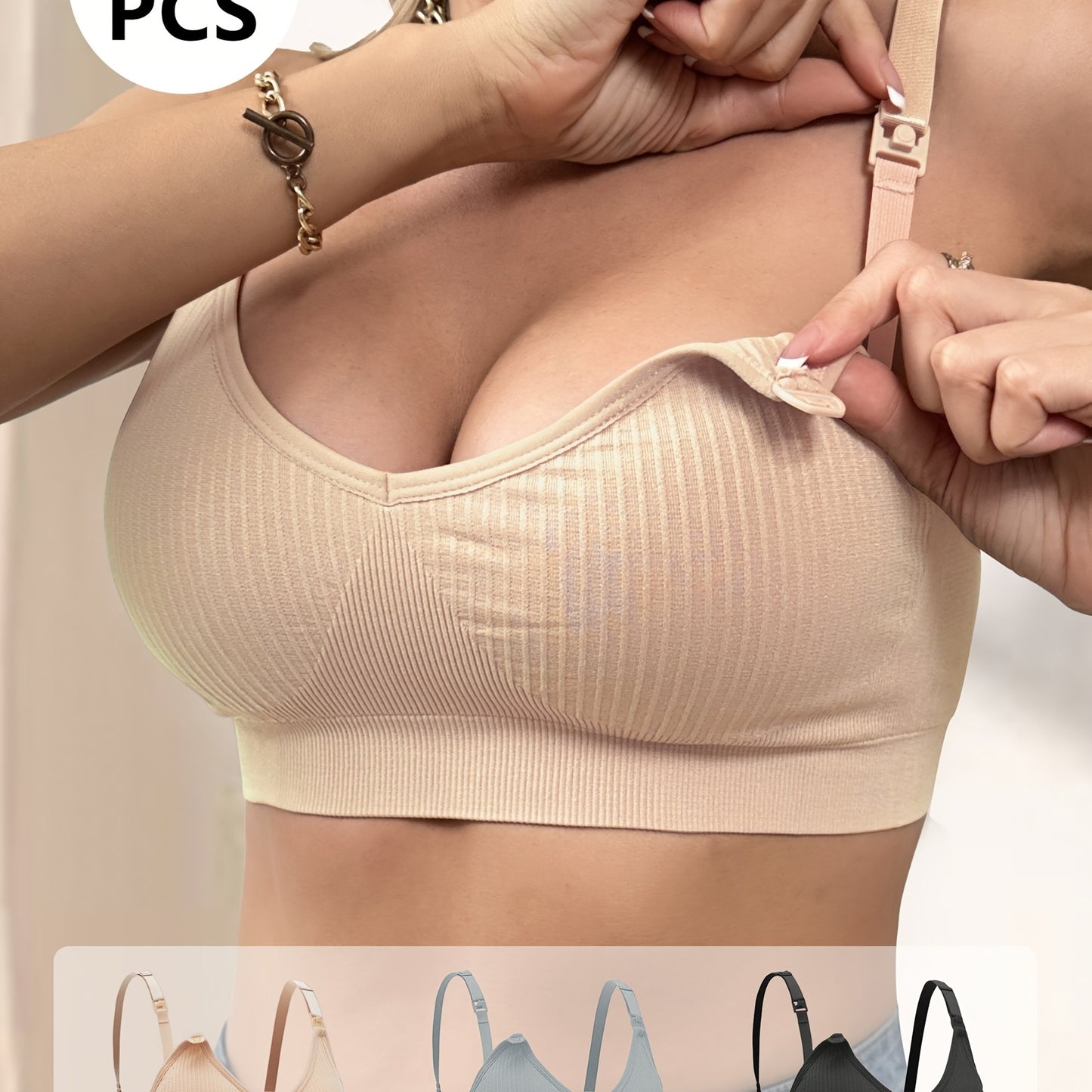 Soutien Gorge Allaitement 3 Pack Zippé Respirant Confort Grossesse Élégant Pour Tous Les Jours by LSDLBoutique.ch