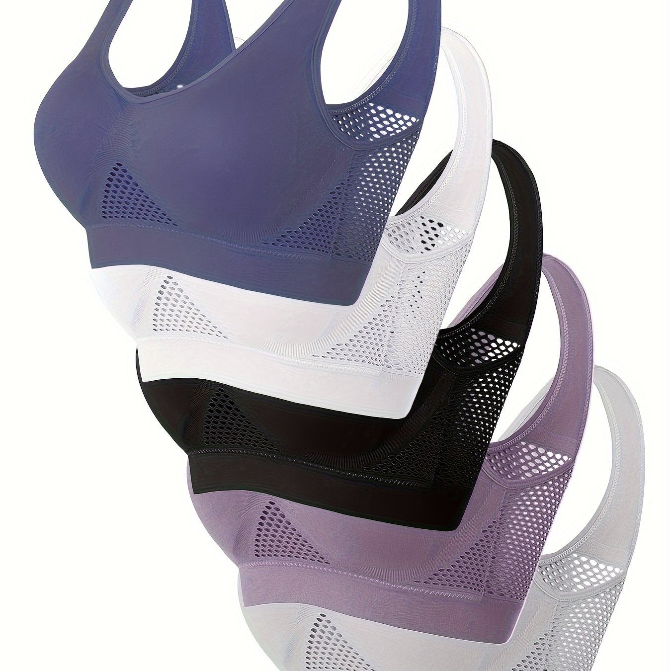 Lot De 5 Brassières De Sport Sans Armatures Femme Confort Maintien Tissu Respirant by LSDLBoutique.ch