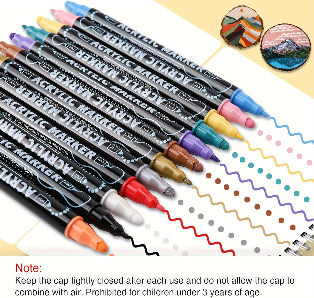 36 Colors Dual Tip Acrylic Pens Markers, Double Tip Premium Acrylic Markers, Acrylic Markers for Wood, Rock Painting, Glass, Canvas, Stone, DIY Crafts Making Art Supplies by LSDLBoutique.ch