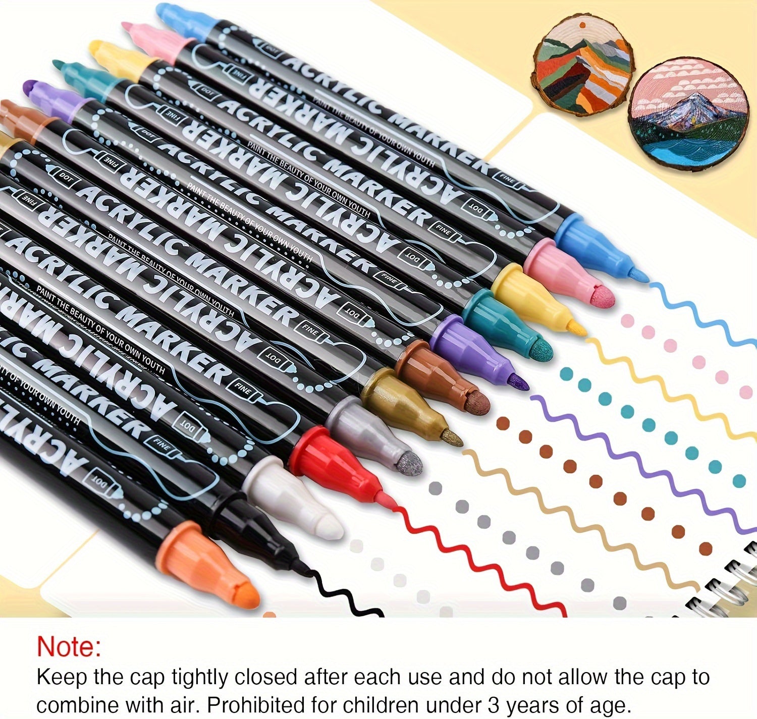 36 Colors Dual Tip Acrylic Pens Markers, Double Tip Premium Acrylic Markers, Acrylic Markers for Wood, Rock Painting, Glass, Canvas, Stone, DIY Crafts Making Art Supplies by LSDLBoutique.ch