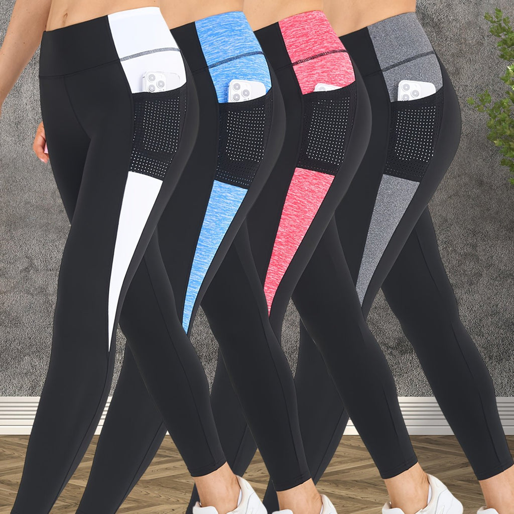 Lot De 4 Leggings Femme Taille Haute Effet Push Up Contrôle Du Ventre Tissu Stretch Respirant Pour Le Sport by LSDLBoutique.ch
