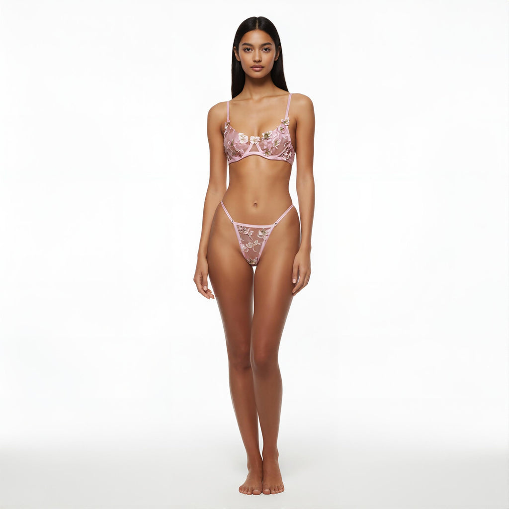 Léa's Secrets Pink Tulle Butterfly Lingerie Set