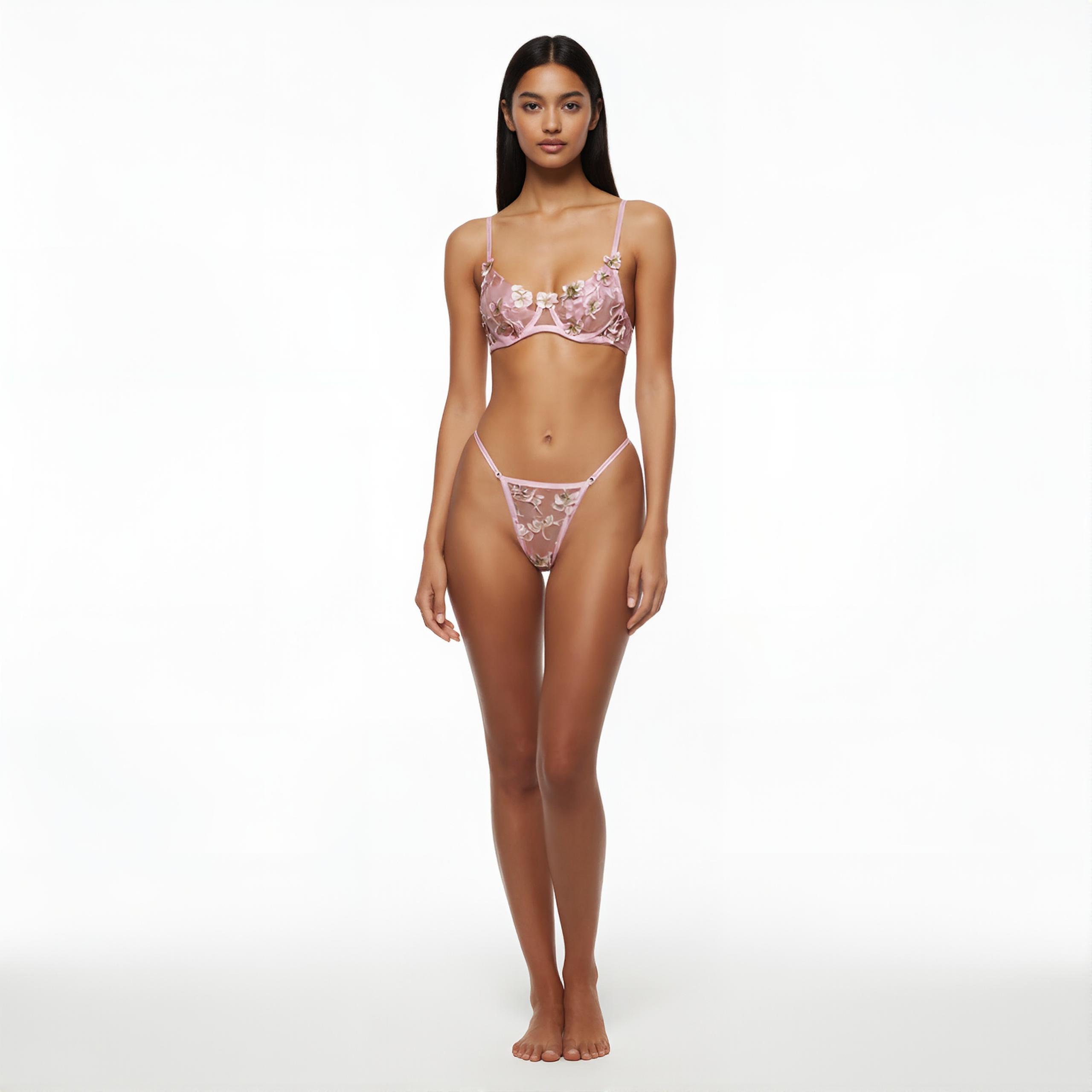 Léa's Secrets Pink Tulle Butterfly Lingerie Set