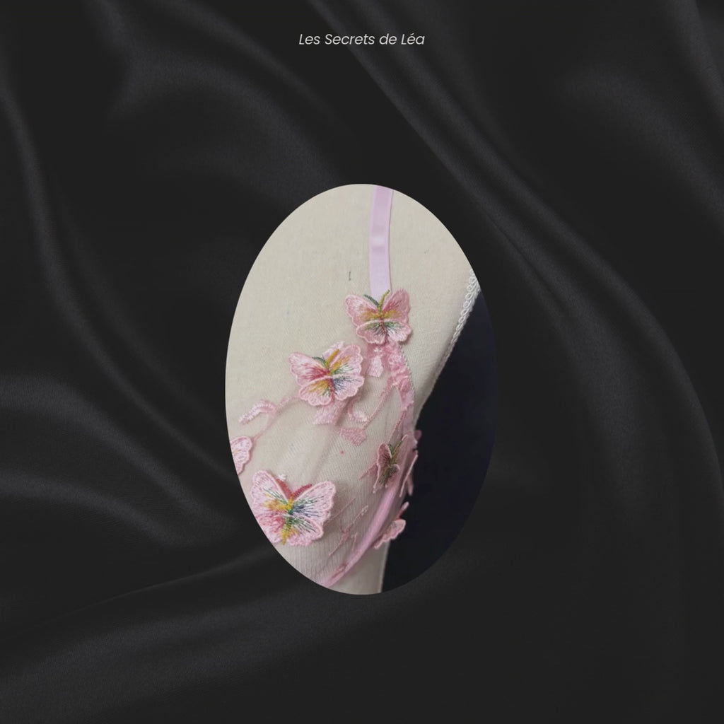 Léa's Secrets – Pink tulle butterfly lingerie set – Louane