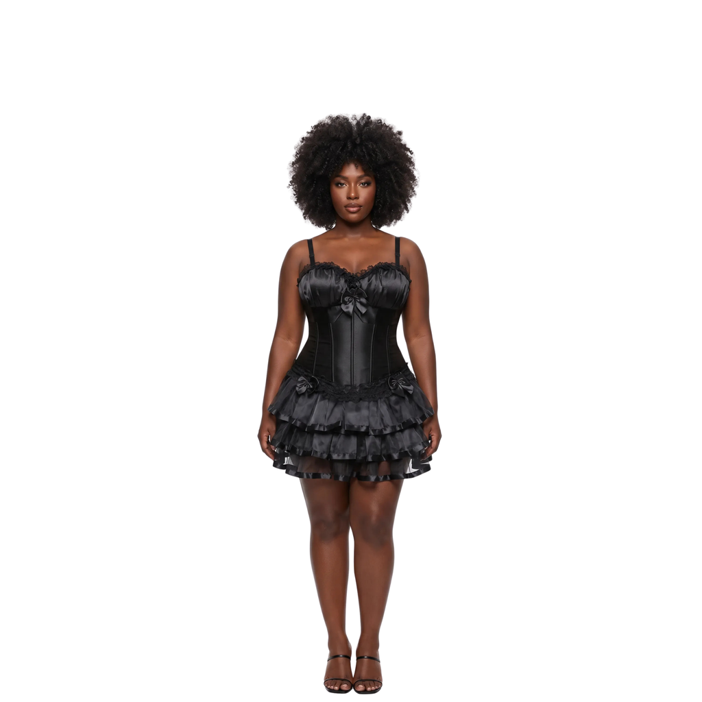 Robe corselet bretelles et jupe – Grande taille disponible