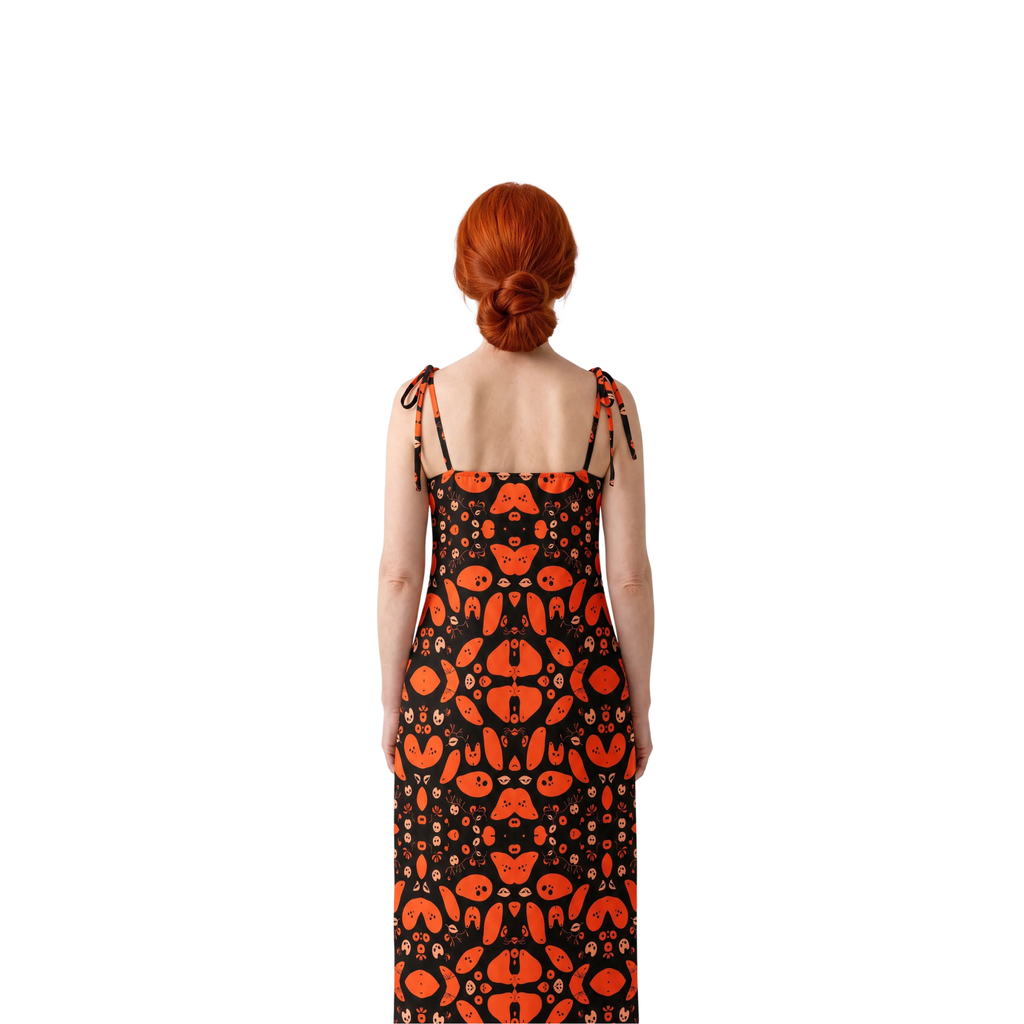 Robe midi bretelles nouées – Linde