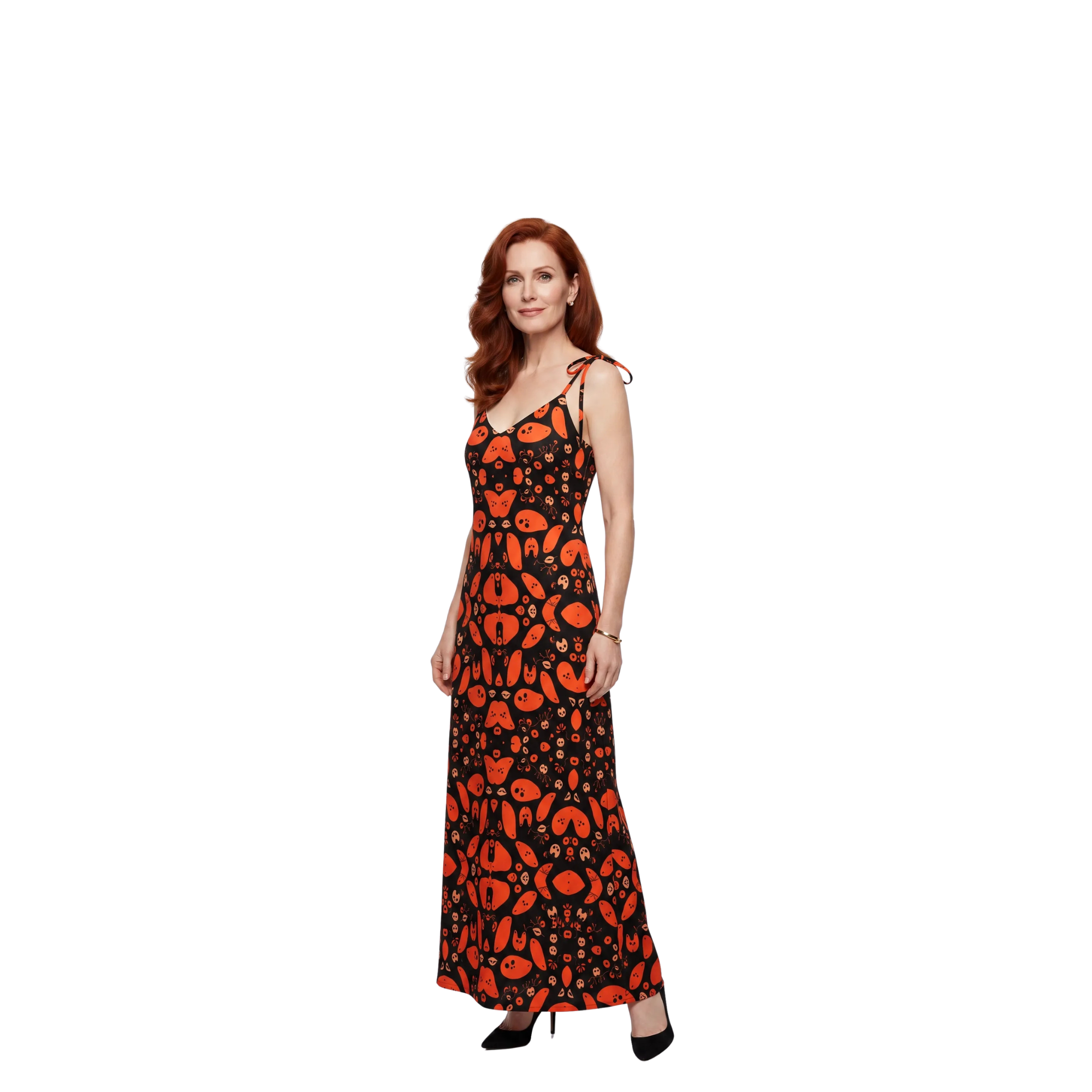Robe midi bretelles nouées – Linde