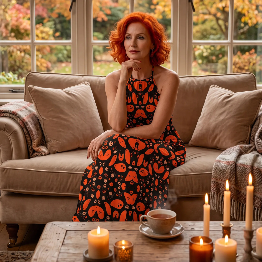 Robe midi bretelles nouées – Linde