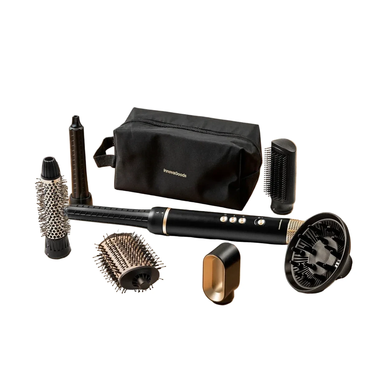 Ionen Multifunktionaler Lufttrockner und Stylerbürste mit Coanda-Technologie und 7 Zubehörteilen Wavify InnovaGoods